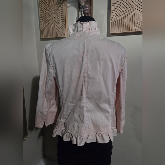 Talbots Pink Ruffled Blazer Size 14 - Picture 3 of 7